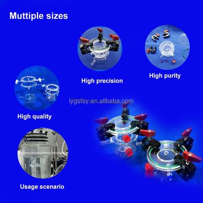 গুণ  Customized Corrosion Resistant Highly Transparent Double Layer Quartz Reactor for Science Lab Glassware কারখানা