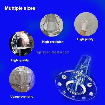 গুণ  80% UV Transmittance Flanged Quartz Glass Tube High Temperature Corrosion Resistance Customization কারখানা