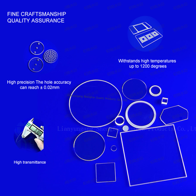 গুণ  Customized Square Fused Silica Quartz Glass Plate Clear Quartz Glass Substrate For High Temperature কারখানা