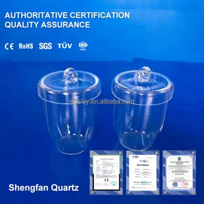 গুণ  High-purity 99.99% corrosion-resistant quartz crucible with lid কারখানা