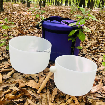 গুণ  Custom Logo 99.99% Pure Quartz Crystal Singing Bowl Tuned to 440Hz/432Hz for Chakra Balancing কারখানা