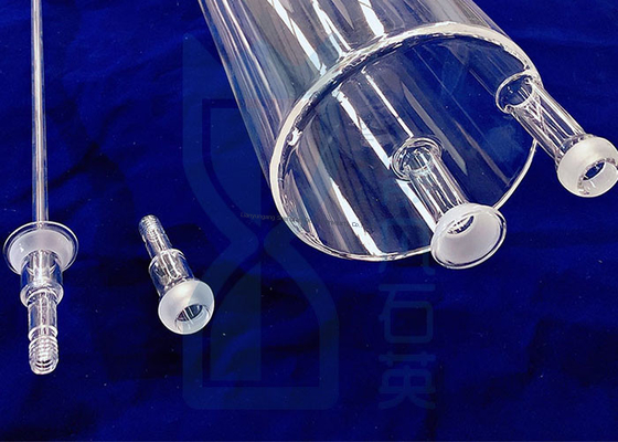 গুণ  Furnace Quartz Tubing With Large Quartz Flanges And Quartz Joints কারখানা