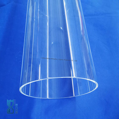 কারখানার কাস্টম বড় ব্যাসাকার কোয়ার্টজ গ্লাস টিউব উচ্চ তাপমাত্রা এবং ক্ষয় প্রতিরোধী শিল্প অ্যাপ্লিকেশন জন্য