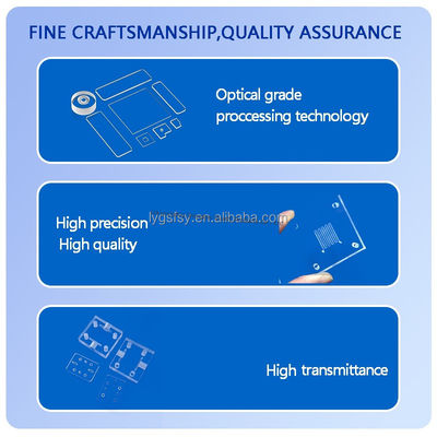 প্রযুক্তিগত অ্যাপ্লিকেশনগুলির জন্য উচ্চ আলোর ট্রান্সমিশন, উচ্চ তাপমাত্রা প্রতিরোধের এবং জারা প্রতিরোধের সাথে স্বচ্ছ কোয়ার্টজ গ্লাস প্লেট