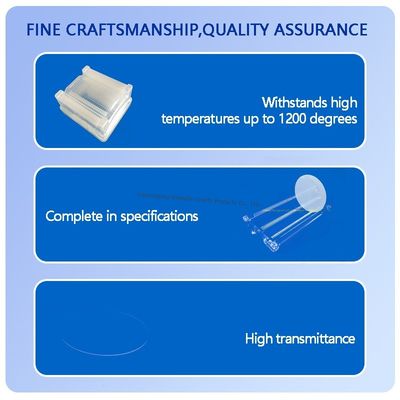 উচ্চ স্বচ্ছতা 99.99% বিশুদ্ধতাযুক্ত কোয়ার্টজ গ্লাস প্লেট, 1100℃ কার্যকারী তাপমাত্রা সহ