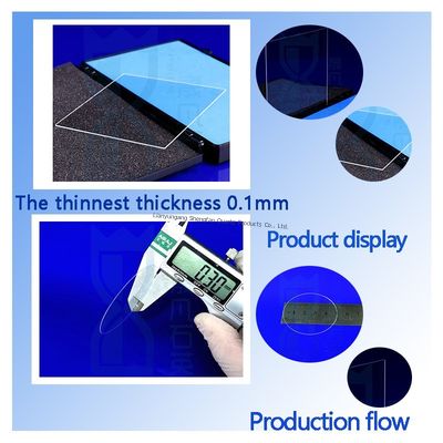 উচ্চ স্বচ্ছতা 99.99% বিশুদ্ধতাযুক্ত কোয়ার্টজ গ্লাস প্লেট, 1100℃ কার্যকারী তাপমাত্রা সহ