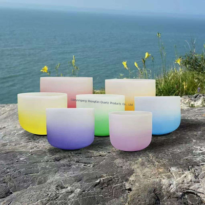 কোয়ার্টজ ক্রিস্টাল গানের বাটি ধ্যানের জন্য পণ্য শব্দ নিরাময় কোয়ার্টজ ক্রিস্টাল 432HZ সেট