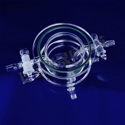 কাস্টমাইজড 50-1000 মিলি উচ্চ স্বচ্ছতা ফটো-প্ররোচিত কোয়ার্টজ গ্লাস রিঅ্যাক্টর 1100 °C কাজের তাপমাত্রা সঙ্গে