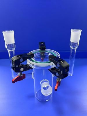 কাস্টমাইজড 50-1000 মিলি উচ্চ স্বচ্ছতা ফটো-প্ররোচিত কোয়ার্টজ গ্লাস রিঅ্যাক্টর 1100 °C কাজের তাপমাত্রা সঙ্গে