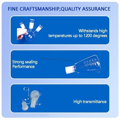 কাস্টম 50-5000ML কোয়ার্টজ গ্লাস বোতল গোলাকার সমতল নীচে সঙ্গে