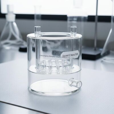 বিজ্ঞান পরীক্ষাগারের কাঁচের সরঞ্জামের জন্য কাস্টমাইজড ক্ষয়-প্রতিরোধী অত্যন্ত স্বচ্ছ ডাবল লেয়ার কোয়ার্টজ রিঅ্যাক্টর