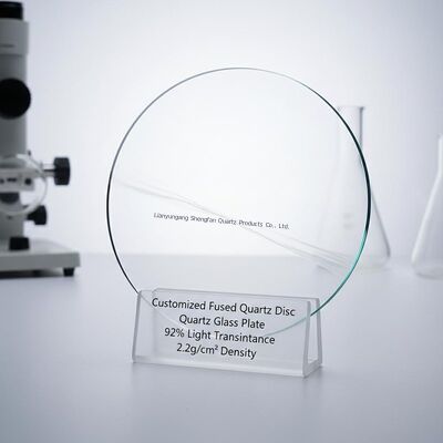 কাস্টমাইজড ফিউজড কোয়ার্টজ প্লেট 92% হালকা ট্রান্সমিট্যান্স 2.2g / সেমি 3 ঘনত্ব এবং 1150 °C কাজের তাপমাত্রা