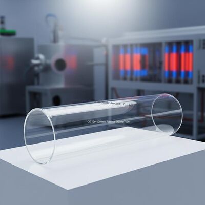 ফার্নেসের জন্য ১২৫০°C কার্যকারী তাপমাত্রা সহ কাস্টম ওডি ১০০-১০০০মিমি উচ্চ বিশুদ্ধতা SiO2>৯৯.৯৯% কোয়ার্টজ গ্লাস টিউব