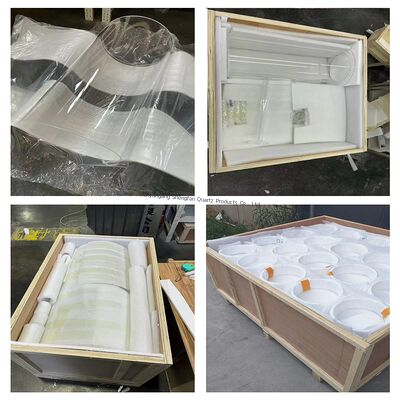 UV সুরক্ষা উচ্চ বিশুদ্ধতা SiO2>99.99% স্বচ্ছ কোয়ার্টজ গ্লাস টিউব >92% আলো প্রেরণ সহ