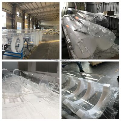 UV সুরক্ষা উচ্চ বিশুদ্ধতা SiO2>99.99% স্বচ্ছ কোয়ার্টজ গ্লাস টিউব >92% আলো প্রেরণ সহ