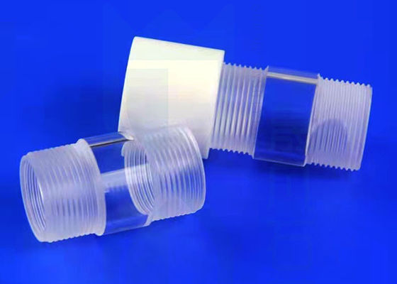 Ptfe স্ক্রু idাকনা মহিলা স্ক্রু থ্রেড সঙ্গে অগ্নি পালিশ তাপ পরিষ্কার 2.2g/Cm3 কোয়ার্টজ টিউব